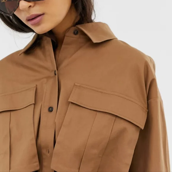 Collusion high waist pants and utility shirt with belt - Picture 5 of 8